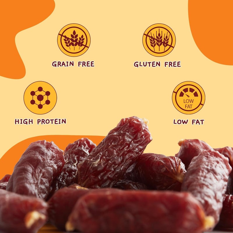 Jungle Calling Beef Sausage Dog Treats, Slow Roasted Beef Jerky Dog Training Treats, Grain-Free Soft Treats for Small and Medium Dogs, 10.6 oz - Image 2